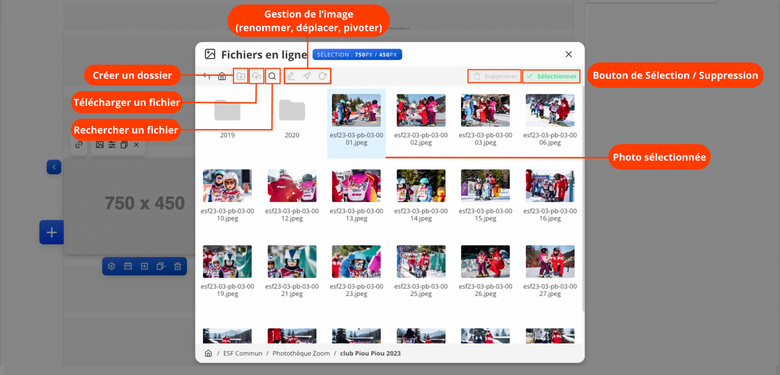 Accès aux outils photothèque